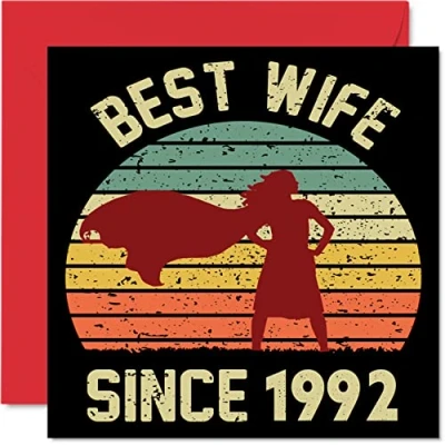 Afbeelding van 31e verjaardagskaart voor vrouw van echtgenoot Beste sinds 1992 I Love You Gifts, Happy huwelijksverjaardag kaarten partner, 145 mm x wenskaarten eenendertigste jubilea
