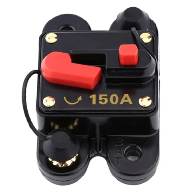 Afbeelding van FTVOGUE Automatische schakelcircuitschakelaar, terugstelbeveiliging DC12 V 24 80 300 A voor stereogeluidszekeringhouder auto marine boten (150 A)