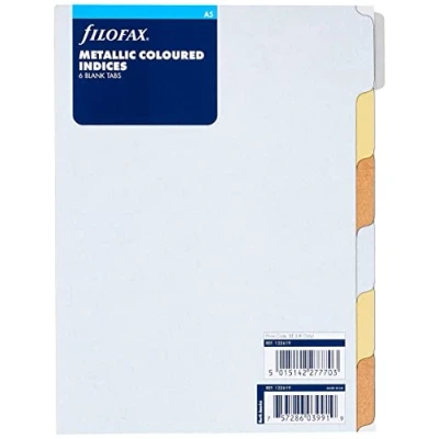Afbeelding van A5 Metallic 6 blanco tabbladen index