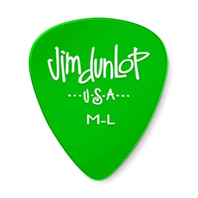 Afbeelding van Dunlop 486PML Gels Green Medium Light Pick plectrum set 12 stuks