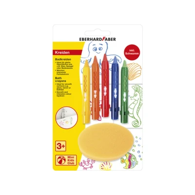 Afbeelding van 10x Badkrijtjes Eberhard Faber met spons 5st. op blisterkaart