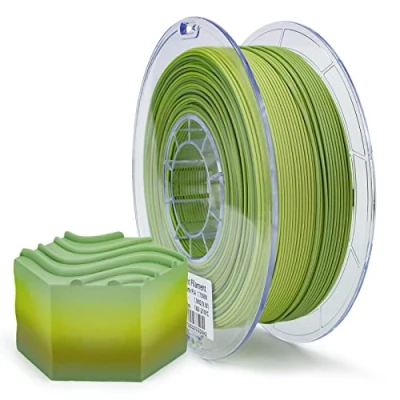 Afbeelding van ZIRO 3D Printer Filament, Mat PLA Filament 1.75mm, Veelkleurig Regenboog 1KG/2.2lb, Matcha kleur