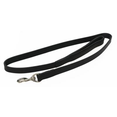 Afbeelding van Leren hondenriem extra breed 200 cm zwart