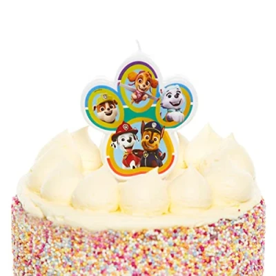 Afbeelding van Paw Patrol Taart Kaars Pootafdruk 7x7cm