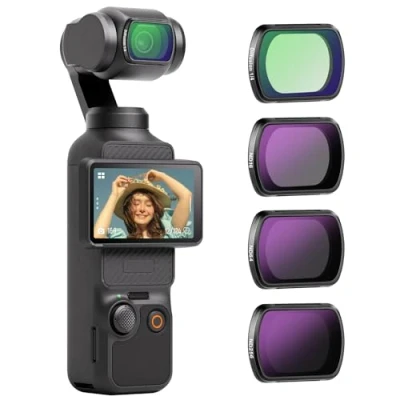 Afbeelding van Neewer Magnetische ND&amp;Black Diffusie 1/4 Effect Filter Kit Compatibel met DJI OSMO Pocket 3 Creator Combo accessoires, Actiecamera 4 Pack Neutrale Dichtheid (ND16 ND64 ND256) &amp; Filmische Filters
