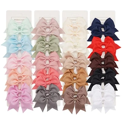 Afbeelding van JOYOYO 40 stuks baby haarspeldjes haarstrikken meisjes haarclips, kinderen haarclips 7,5 cm strikken voor peuters