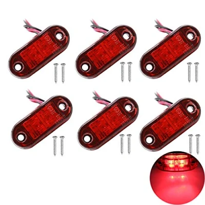 Afbeelding van PolarLander 6 stks 24 v 12 Amber LED Zijmarkeringslichten Zijmarkeringslicht Klaring Lamp voor Trailer Vrachtwagens Rood