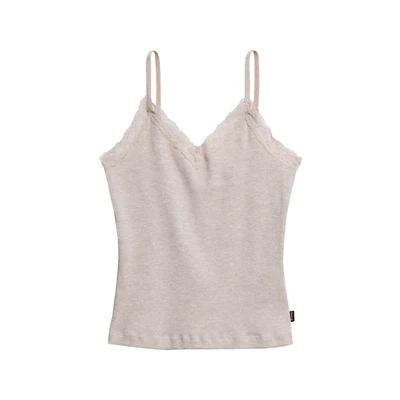 Afbeelding van Superdry TRIM CAMI Top, Dames, Maat: 42, Oat cream marl