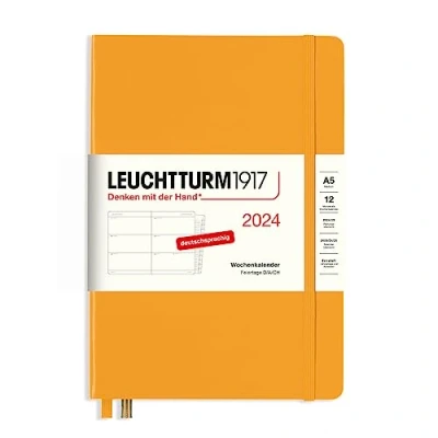 Afbeelding van LEUCHTTURM1917 367615 weekkalender medium (A5) 2024, met extra schrift voor adressen en verjaardagen, Rising Sun, Duits, 12 maanden