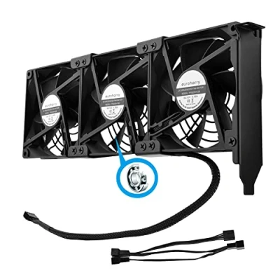Afbeelding van euroharry Grafische kaartventilator, PWM ventilator, 3 x 92 mm, PCI ondersteuningskoeler, GPU ondersteunt 5 V, 7 12 interface ondersteuning
