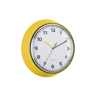 Afbeelding van Karlsson Wandklok Modern Retro Geel Ø34cm