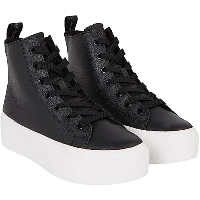 Afbeelding van Calvin Klein Dames Cupsole Flatform Mid Wl LTH Wn Yw0yw01180 Sneaker, Zwart, 38 EU