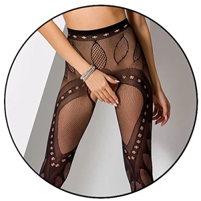 Afbeelding van Panty Open Kruis Zwart S007 Passion