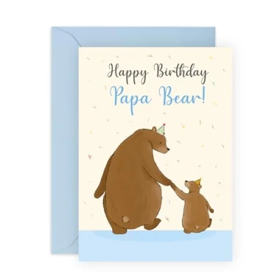 Afbeelding van CENTRAL 23 Verjaardagskaart voor papa gelukkige verjaardag beer verjaardagskaarten pop vader wenskaarten hem van zoon dochter vrouw wordt geleverd met leuke stickers
