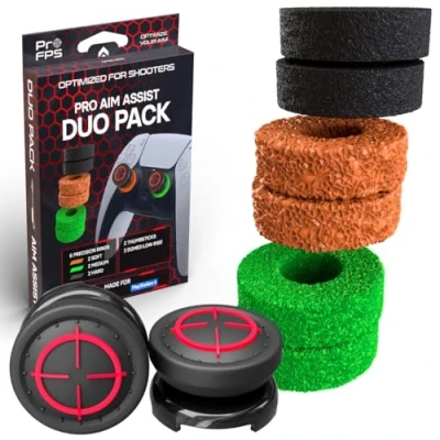 Afbeelding van ProFPS Duo Pack geschikt voor PlayStation 4 (PS4) &amp; 5 (PS5) Controller Precision Rings + Thumbsticks Domed eSports Gaming Accessoires