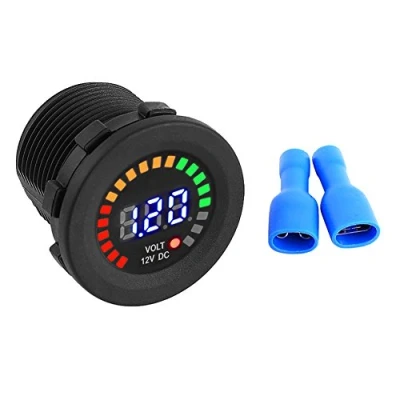 Afbeelding van Keenso Voltmeter voor Motorfiets 12 V digitaal led display waterdicht accu indicator volt gelijkstroommeter auto boot ATV UTV camper caravan