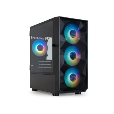 Afbeelding van TOOQ TQGCC901 B &quot;Seizure&quot; Micro ATX/Mini ITX minitower gaming behuizing, gehard glas, inclusief 4 ARGB ventilatoren, zwart