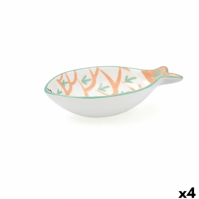 Afbeelding van Aperitiefschaaltje Quid Kaleido Wit Keramisch 14 x 9 3 cm (4 Stuks)