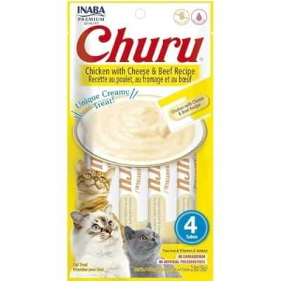 Afbeelding van Ciao Churu Kattensnack Beef&amp;Cheese 4 x 14 gr