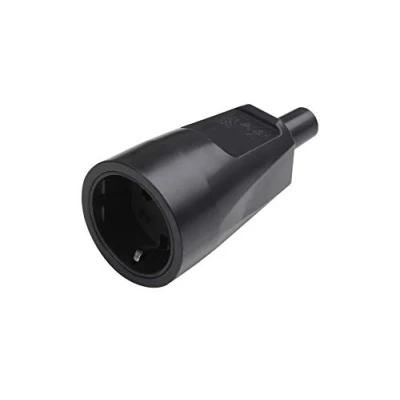 Afbeelding van Meister Veiligheidscontactkoppeling PVC zwart 250 V 16 A maximale kabeldoorsnede 1,5 mm² IP20 binnen centrale invoer/Schuko koppeling met knikbeschermingstule / 7422320