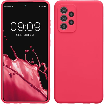 Afbeelding van kwmobile telefoonhoesje geschikt voor Samsung Galaxy A52 / 5G A52s Hoesje smartphone Precisie camera uitsnede In neon roze