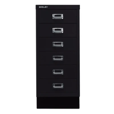 Afbeelding van BISLEY MultiDrawer, 29 delige serie met sokkel, DIN A4, 6 laden, metaal, 633 zwart, 38 x 27,9 67 cm