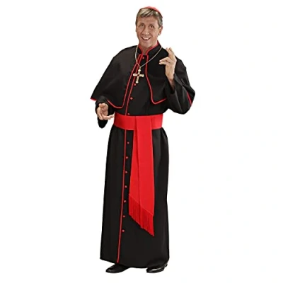Afbeelding van Widmann Religie Kostuum Kardinaal Luxe St Pieter Man Rood, Zwart Small Carnavalskleding Verkleedkleding