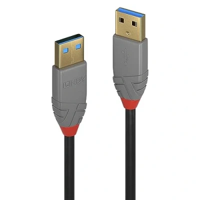 Afbeelding van Lindy 36754 USB kabel 5 m A Mannelijk Zwart, Grijs
