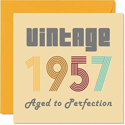 Afbeelding van 67e verjaardagskaarten voor mannen vrouwen vintage 1957 oud tot in de perfectie 67 verjaardagskaart grappig haar hem, 145 mm x beste vriend verjaardag wenskaarten mama papa opa