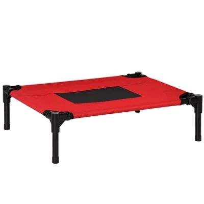 Afbeelding van PawHut Hoogslaper voor honden, katten en huisdieren, Oxford stof, microgeperforeerd, 61 x 46 18 cm, rood zwart