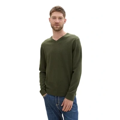 Afbeelding van TOM Tailor MIT Vausschnitt Trui, Heren, Maat: Large, Rosin green melange