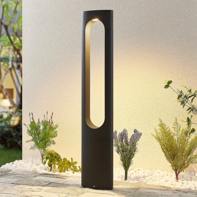 Afbeelding van Lucande LED tuinpadverlichting Fenti, 90 cm, antraciet, aluminium