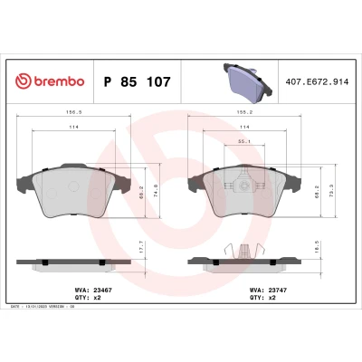 Afbeelding van Brembo Remblokset P 85 107