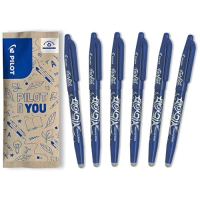 Afbeelding van PILOT FriXion Ball, uitwisbare rollerbalpen, set van 6 (blauw)