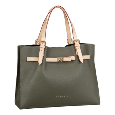 Afbeelding van bugatti Shopper &#039;Ella&#039; crème / olijfgroen rood