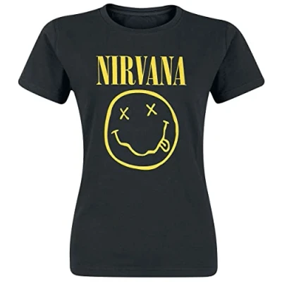 Afbeelding van Nirvana Yellow Happy Face Heren T shirt 2XL Zwart