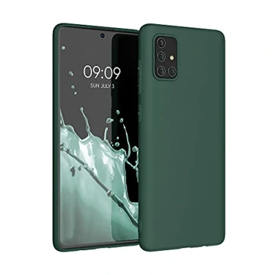 Afbeelding van kwmobile telefoonhoesje compatibel met Samsung Galaxy A71 hoesje Zachte case voor smartphone Back cover in mosgroen