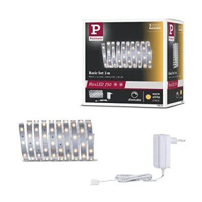 Afbeelding van Paulmann 79852 LED strip MaxLED 250 basisset 3 m warmwit IP20 incl. 1x12 watt strips zilver lichtband 2700 K