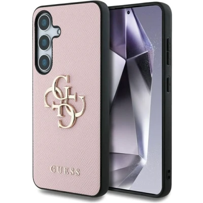 Afbeelding van Guess 4G Metal Logo Saffiano Backcover voor de Samsung Galaxy S25 Plus Pink