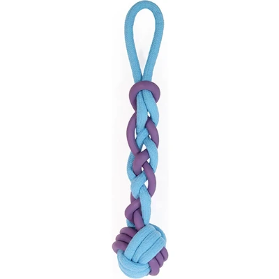 Afbeelding van Battersea Touw en Rubber Tug Blauw Kauwspeeltje voor Honden Tandgezondheid Apporteren 38x8cm