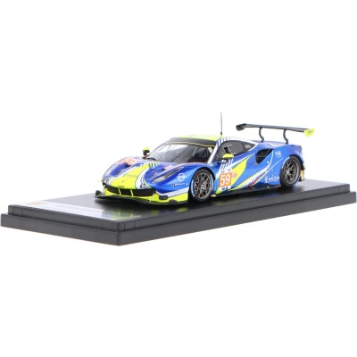 Afbeelding van het 1:43 Diecast model van De Ferrari 488 GTE Evo 3.9L Turbo V8 Team Inception Racing #59 24H LeMans 2022. rijders waren A. West / C. Ledogar en M. Klein. fabrikant schaalmodel is Looksmart. Dit all