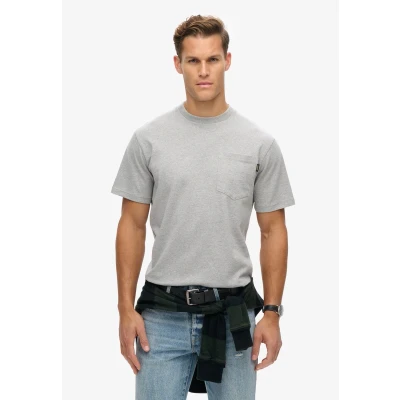 Afbeelding van Superdry Stitch Pocket Tshirt basic, Heren, Maat: Medium, Washed college grey marl
