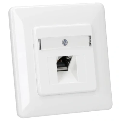 Afbeelding van Rutenbeck 136112030 Netwerkdoos Inbouw (in muur) Inzet met centraalstuk en frame Wit