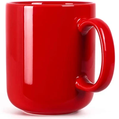 Afbeelding van SHOWFULL 20oz grote koffiemok, 600ml porselein extra keramische beker voor mannen vrouwen thee koffie warme chocolademelk latte, rood