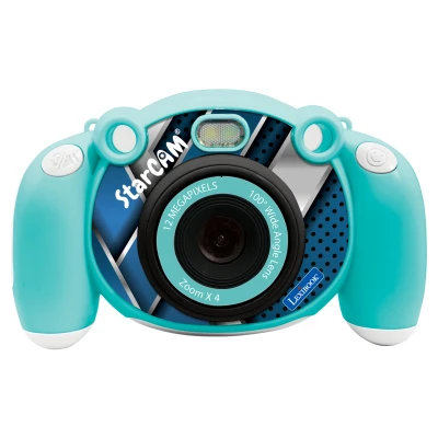 Afbeelding van Lexibook, StarCAM, 4 in 1 digitale camera voor kinderen met foto , video audio en gamefuncties, inclusief 32 GB SD kaart, blauw, DJ080