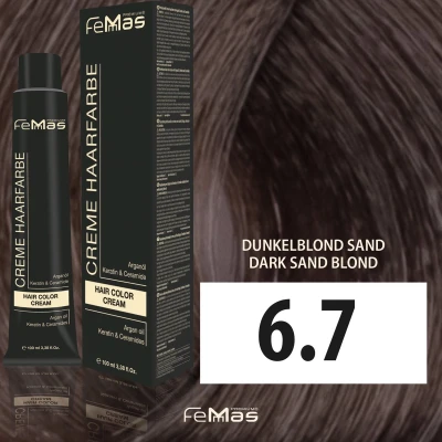Afbeelding van Femmas (6.7) Haarverf Donkerblond Zand 100ml