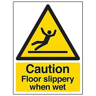 Afbeelding van VSafety 63044AN S schild &quot;Caution Floor Slippery When Wet&quot; schild, 150 mm x 200 mm, 3 stuks