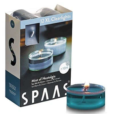 Afbeelding van SPAAS 12 Maxi Clearlights Geur, theelichten in transparante cup, ± 10 uur Mist of Nostalgia