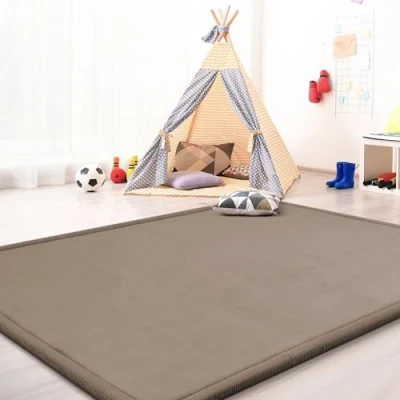 Afbeelding van Speelmat Baby Matje Effen Kleur Antislip Soft, Kleur: Beige, Maat:140x200 cm