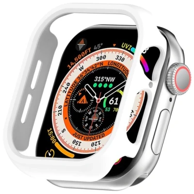 Afbeelding van By Qubix Hard case 42mm (open front) Wit Geschikt voor Apple Watch (series 10) hoesje screenprotector Bescherming iWatch Bescherm